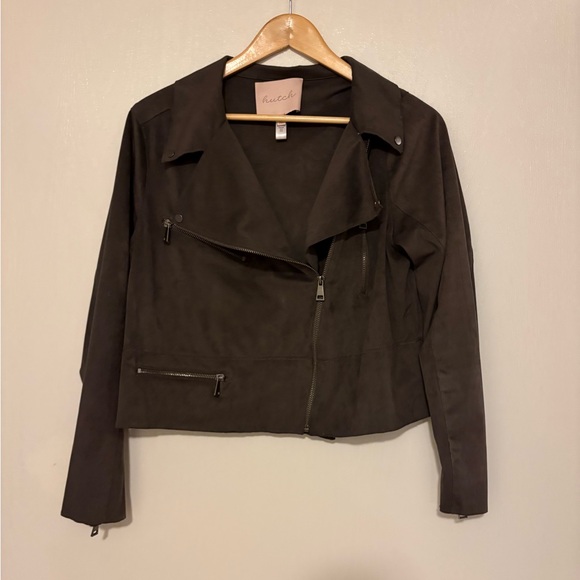 Anthropologie Hutch Faux Suede Moto Style Jacket - Picture 2 of 10